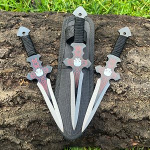 Set de 3 couteaux de lancer – modèle expendable rouge