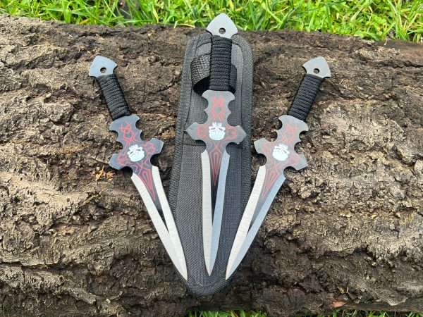 Set de 3 couteaux de lancer – modèle expendable rouge