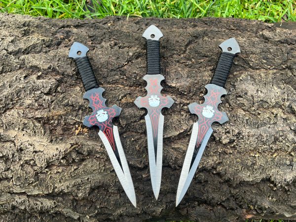 Set de 3 couteaux de lancer – modèle expendable rouge