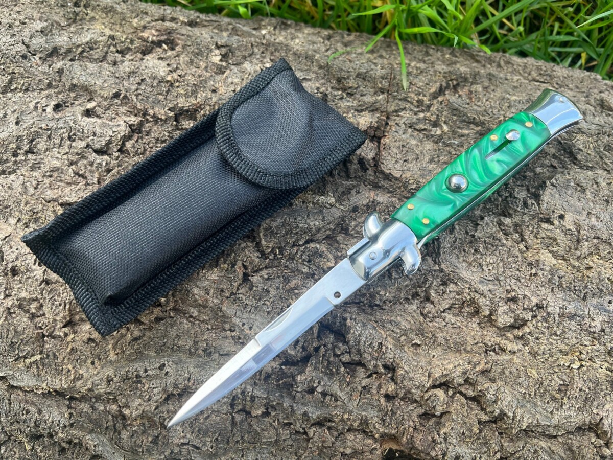 Couteau Stiletto Automatique Vert Jade