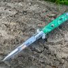 Couteau stiletto automatique - vert jade - lame de 10cm
