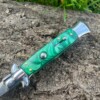 Couteau stiletto automatique - vert jade - lame de 10cm