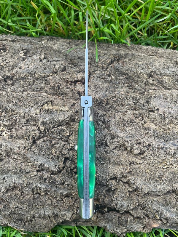 Couteau stiletto automatique - vert jade - lame de 10cm