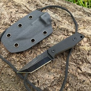 Couteau compact tanto D2 — full tang avec étui kydex