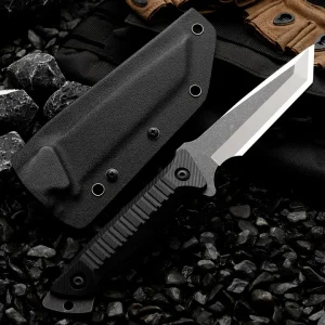 couteau tactique PREDATOR lame tanto full tang acier AISI 420 manche G10 étui kydex LLF vue principale