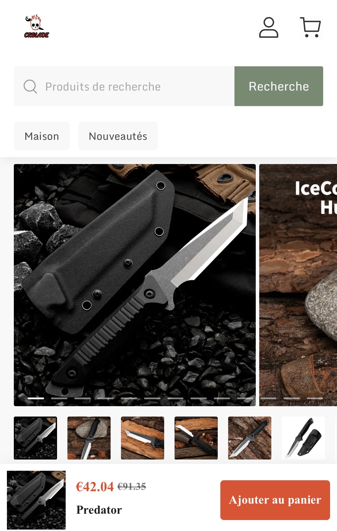 Screenshot Couteau tactique PREDATOR lame tanto
