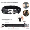 Bracelet de survie paracorde fire steel boussole sifflet