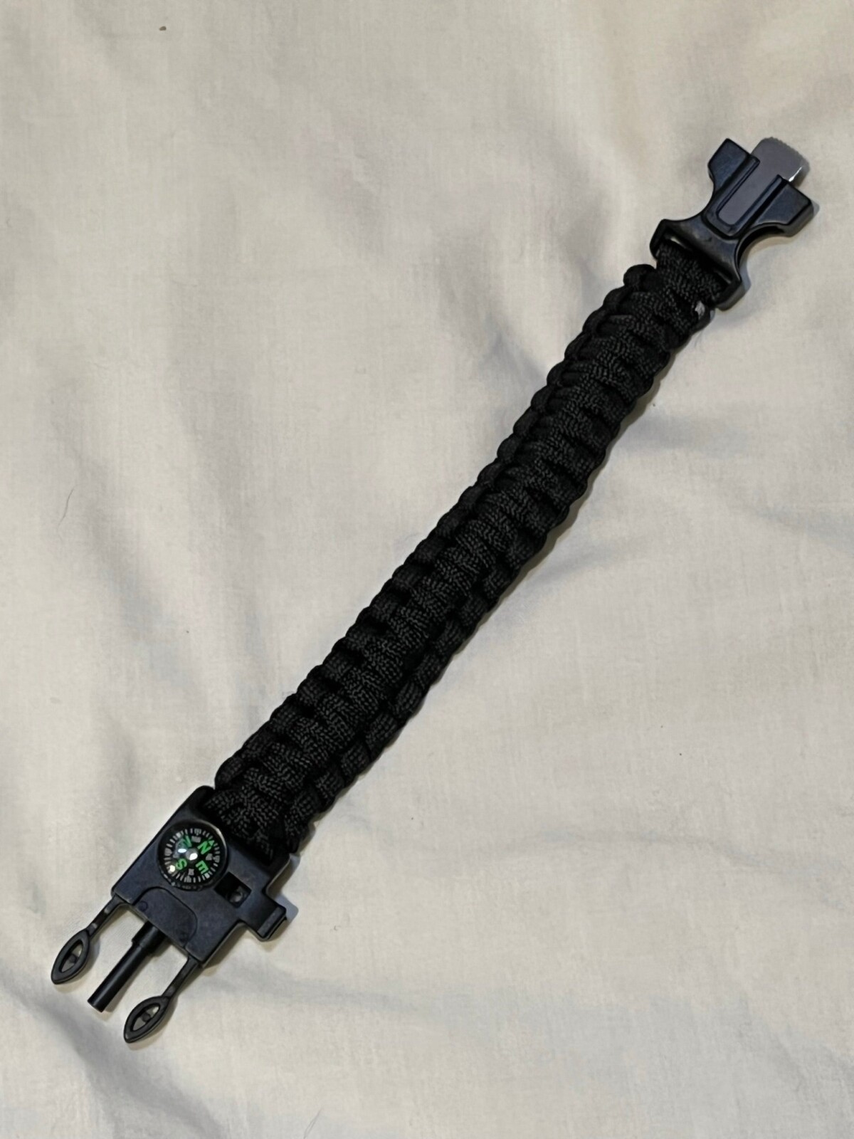 Bracelet de survie paracorde fire steel boussole sifflet