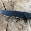 Couteau Fixe Tanto lame noire avec manche texturé