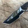 Couteau Fixe Tanto finition acier avec manche noir texturé