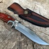 Couteau Bowie Double Grip M390 – Bois de Rose & Étui Cuir