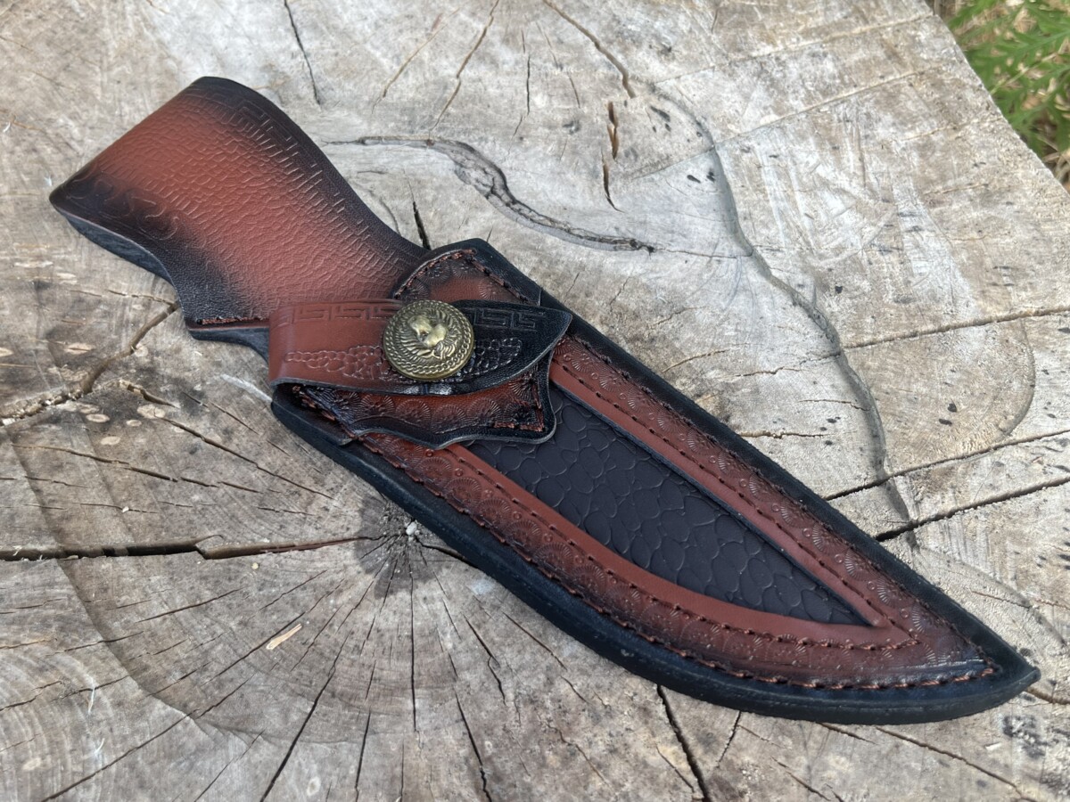 Couteau Bowie Double Grip M390 – Bois de Rose & Étui Cuir