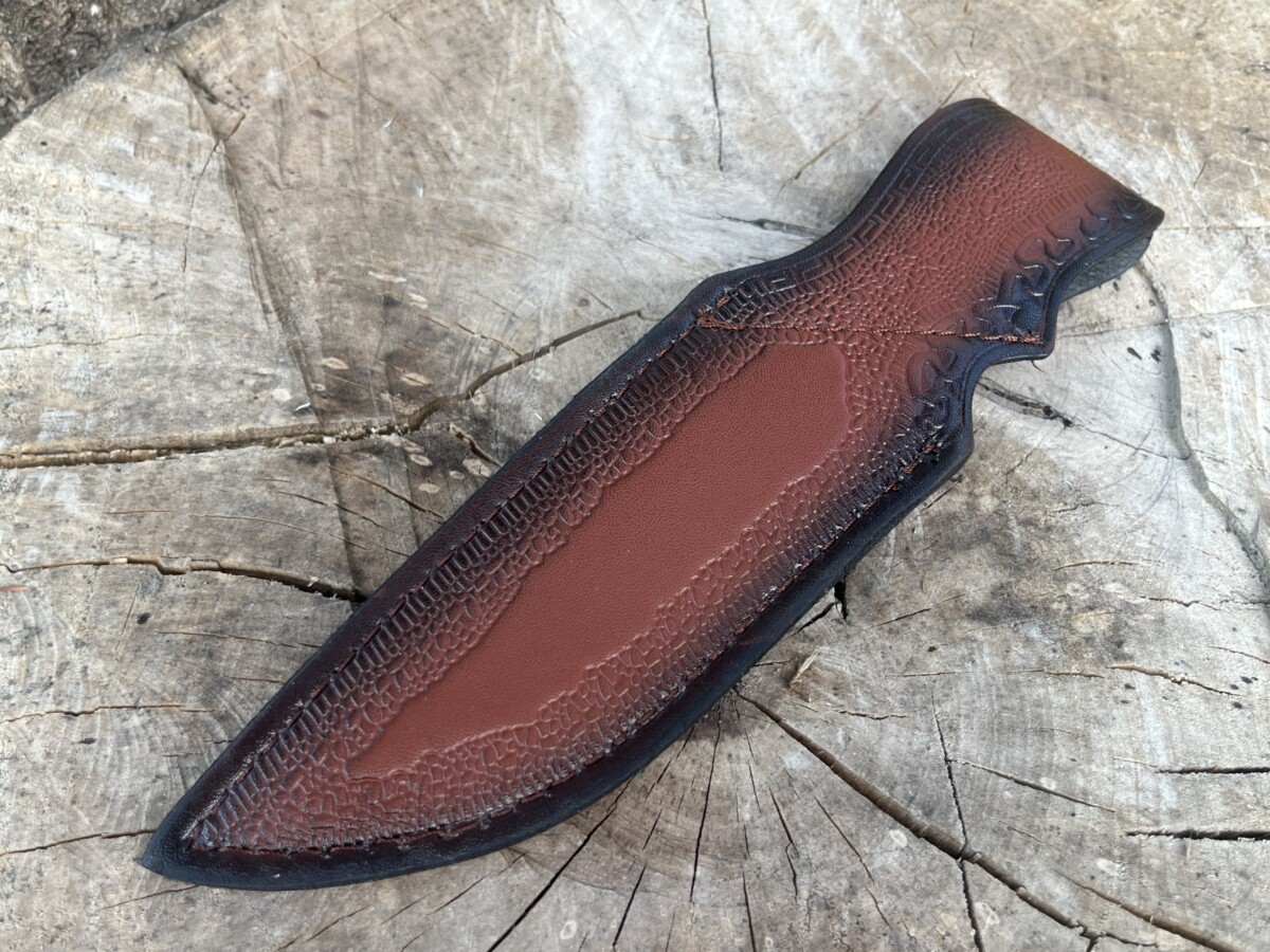 Couteau Bowie Double Grip M390 – Bois de Rose & Étui Cuir