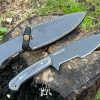 IMG_9639 couteau COMMANDO forgé LLF 30cm acier 1095 manche bois olivier vue principale