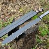 machette forgée LLF 60cm acier 1095 manche olivier étui cuir vue principale