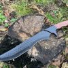 bowie forgé LLF DRAGON 47,5cm acier 1095 manche bois de rose étui cuir vue principale