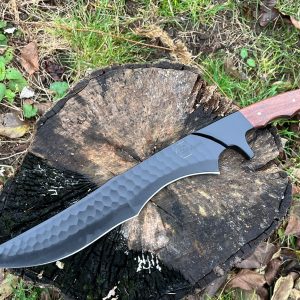 bowie forgé LLF DRAGON 47,5cm acier 1095 manche bois de rose étui cuir vue principale