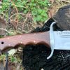 couteau bowie LLF 47,5cm acier carbone poli manche bois de rose étui cuir