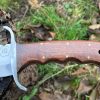 couteau bowie LLF 47,5cm acier carbone poli manche bois de rose étui cuir