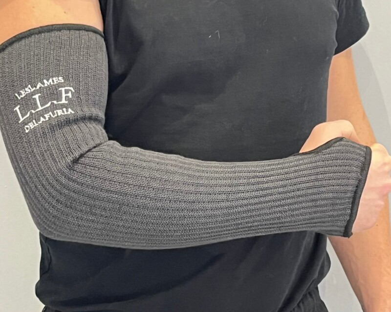 manchettes pare lame niveau 4 kevlar coton élastane protection avant-bras LLF vue principale