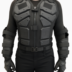 gilet de protection EVA haute résistance noir ajustable vue principale