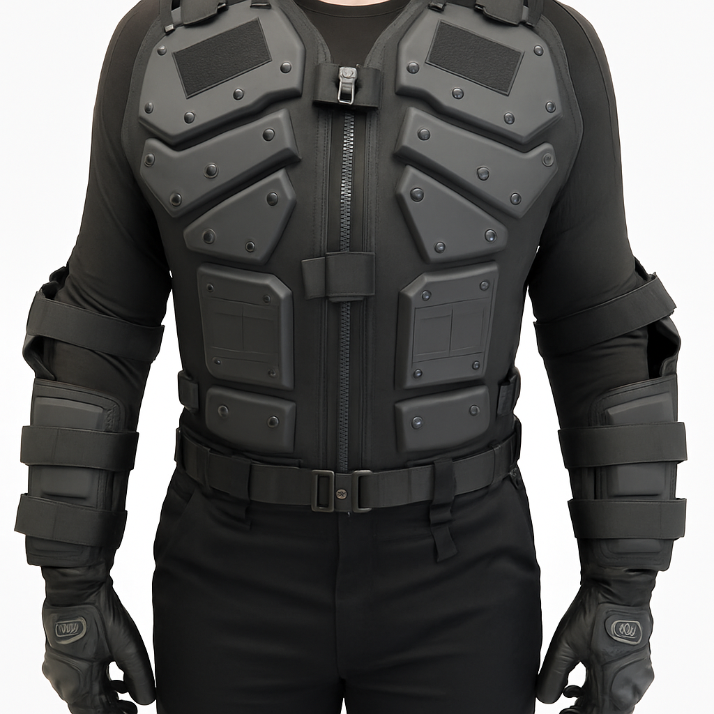 gilet_anti_coups_9 gilet de protection EVA haute résistance noir ajustable vue principale