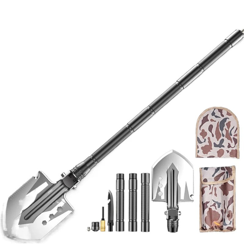 Pelle multi-outils survival complète avec accessoires