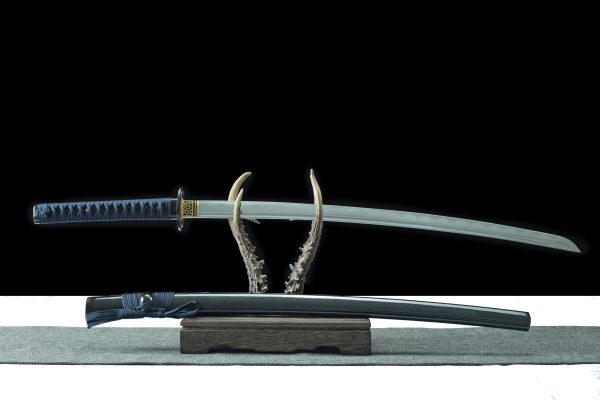 2 Katana Shadow Blue – Lame 72 cm – Acier 1045 – Full Tang – Trempe à l’huile