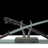 2(8) katana LLF Blood Shadow T10 noir rouge lame hamon