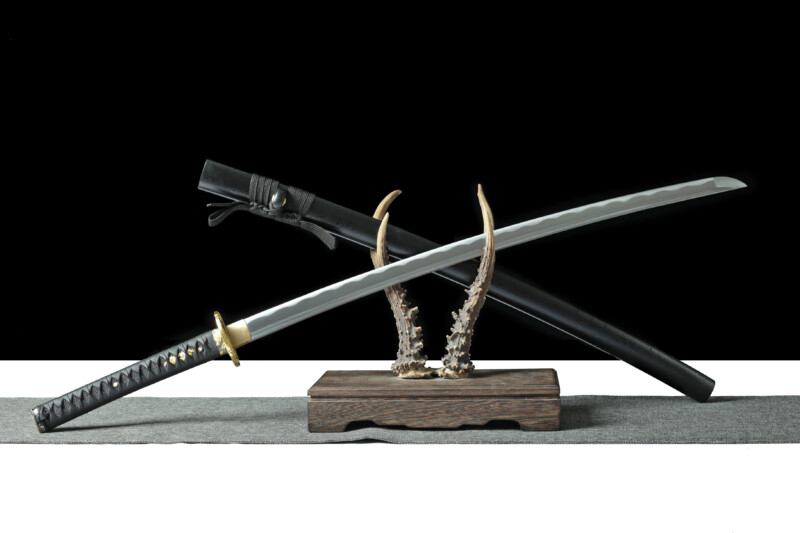 katana LLF Shadow Line 1045 lame noire hamon visible