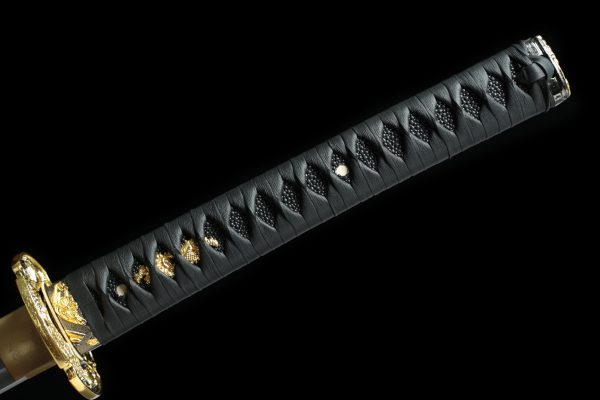4 Katana Shadow Line – Lame 72 cm – Acier 1045 – Full Tang – Finition Noir & Or