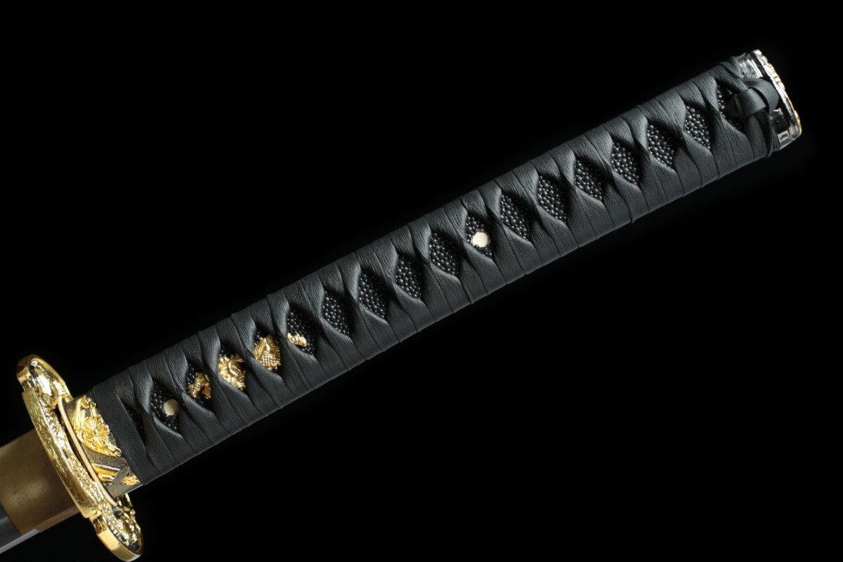4 Katana Shadow Line – Lame 72 cm – Acier 1045 – Full Tang – Finition Noir & Or