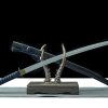 4 katana LLF Shadow Blue 1045 lame noire saya laquee