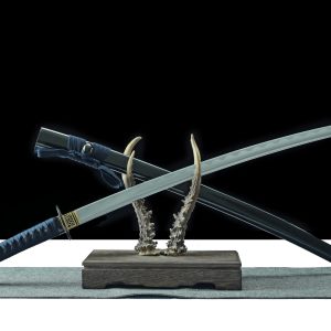 katana LLF Shadow Blue 1045 lame noire saya laquee