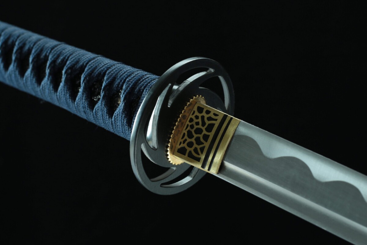5 Katana Shadow Blue – Lame 72 cm – Acier 1045 – Full Tang – Trempe à l’huile