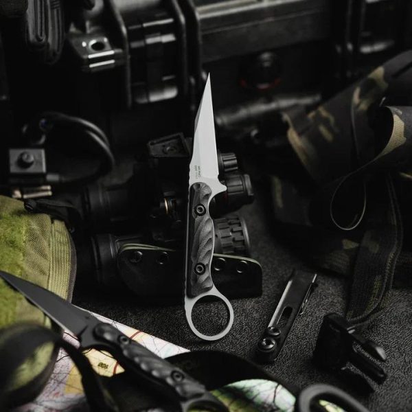 Couteau Scramasaxe Tactique M390 – Compact – Manche G10 – Étui Kydex Renforcé