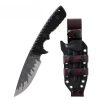 Couteau Tiger Edge A8 – D2 – Lame 6 mm – Étui Kydex sanglé cuir