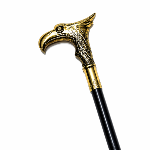 Canne Épée Tête de Faucon – 98 cm – Lame 30 cm – Poignée Dorée