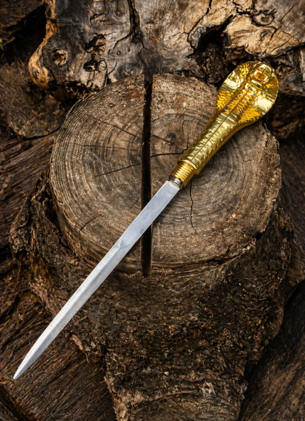 Canne Épée Tête de Cobra – Lame 30 cm – 98 cm – Doré ou Argent Antique