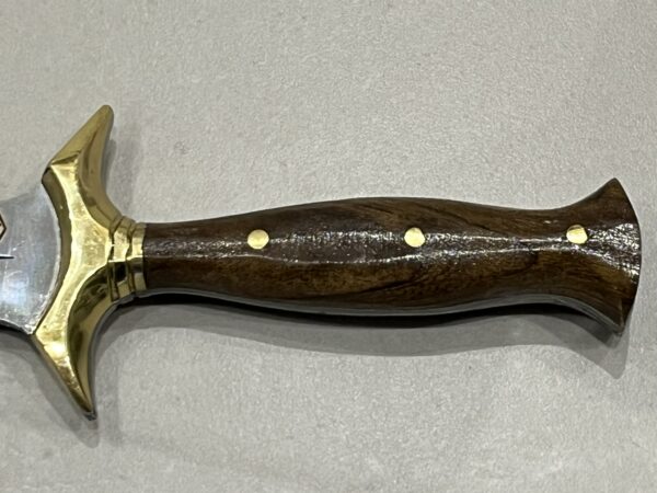 Dague forgée LLF 30cm série CHASSE noyer acier 4116 étui cuir