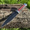 IMG_3213 dague russe lame noire 18 cm manche bois acier 420HC