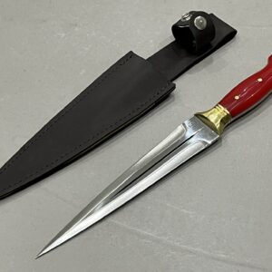 dague forgée LLF RUBIS 34,5 cm acier X46Cr13 manche plexiglass étui cuir vue principale