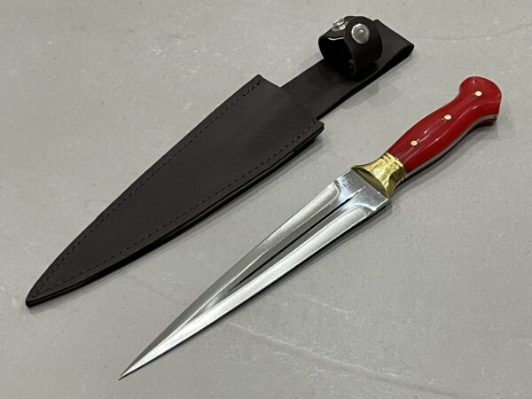 dague forgée LLF RUBIS 34,5 cm acier X46Cr13 manche plexiglass étui cuir vue principale