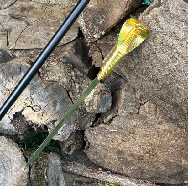 Canne Épée Tête de Cobra – Lame 30 cm – 98 cm – Doré ou Argent Antique