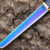 Couteau Tanto Damas VG10 Bleu – Manche et Étui Ébène