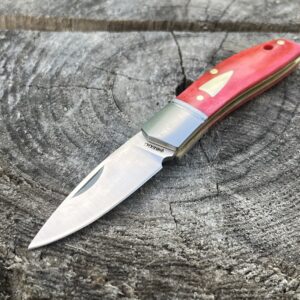 couteau pliant traditionnel os rouge 14C28N