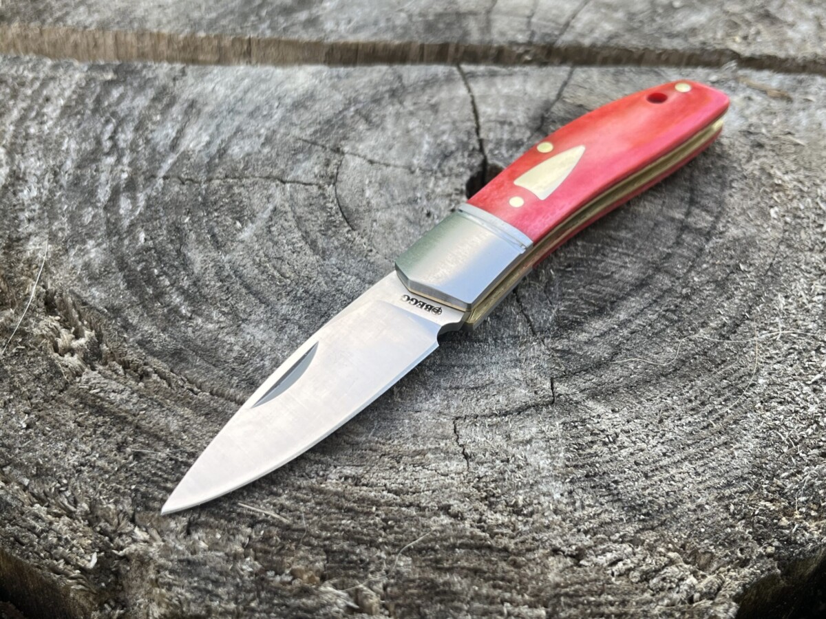 couteau pliant traditionnel os rouge 14C28N