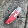 Couteau pliant traditionnel 14C28N Sandvik manche os rouge