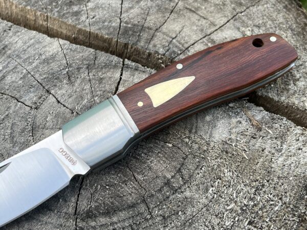 manche red sandalwood couteau pliant