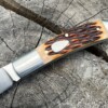 couteau clip point bone grip